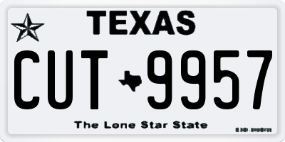 TX license plate CUT9957