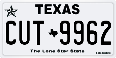 TX license plate CUT9962