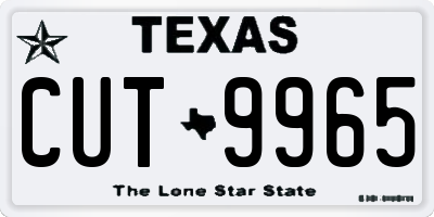 TX license plate CUT9965