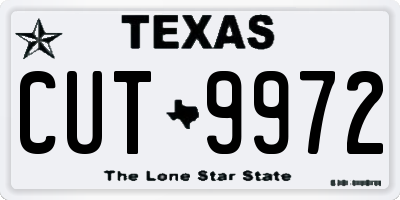 TX license plate CUT9972