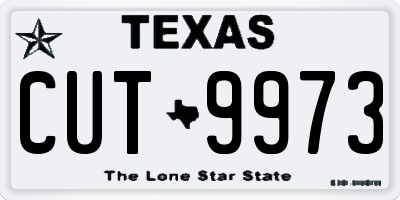 TX license plate CUT9973