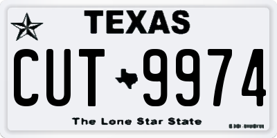 TX license plate CUT9974