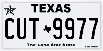 TX license plate CUT9977