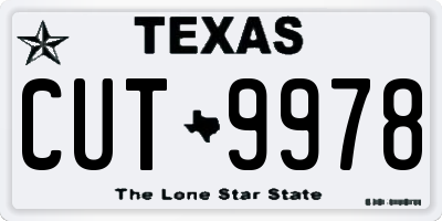 TX license plate CUT9978
