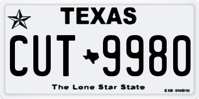 TX license plate CUT9980