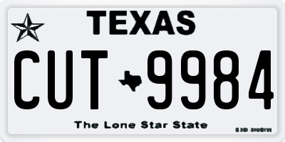 TX license plate CUT9984