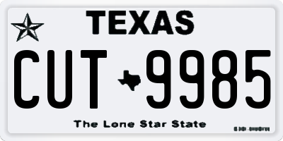 TX license plate CUT9985