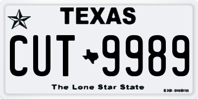 TX license plate CUT9989