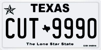 TX license plate CUT9990