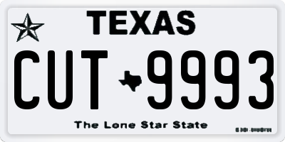TX license plate CUT9993
