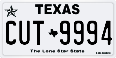 TX license plate CUT9994