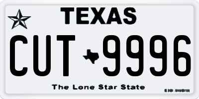 TX license plate CUT9996