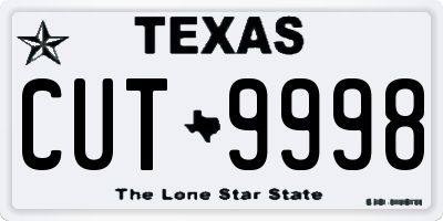 TX license plate CUT9998