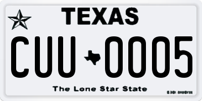 TX license plate CUU0005