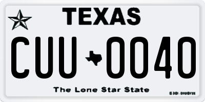 TX license plate CUU0040