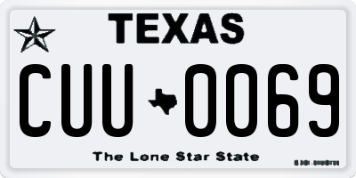 TX license plate CUU0069
