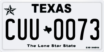 TX license plate CUU0073