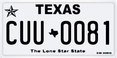 TX license plate CUU0081