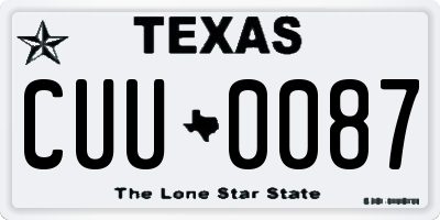TX license plate CUU0087
