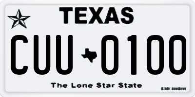 TX license plate CUU0100