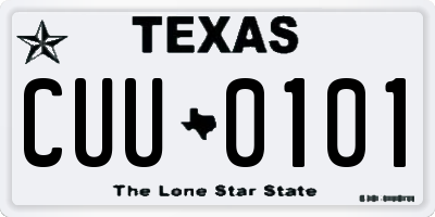 TX license plate CUU0101