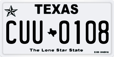 TX license plate CUU0108