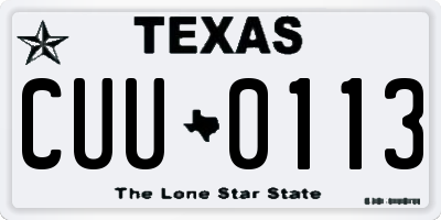 TX license plate CUU0113