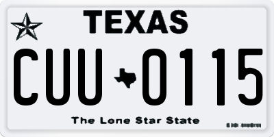 TX license plate CUU0115