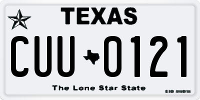 TX license plate CUU0121