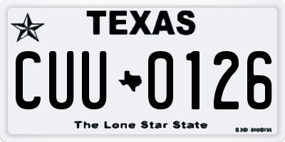 TX license plate CUU0126
