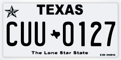 TX license plate CUU0127