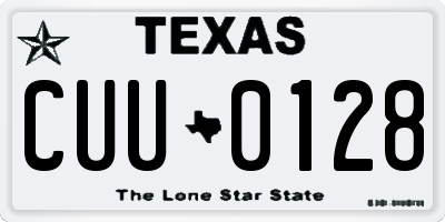 TX license plate CUU0128