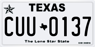 TX license plate CUU0137