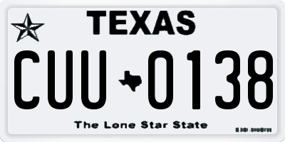 TX license plate CUU0138