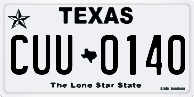 TX license plate CUU0140