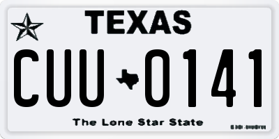 TX license plate CUU0141