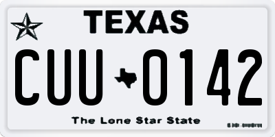 TX license plate CUU0142