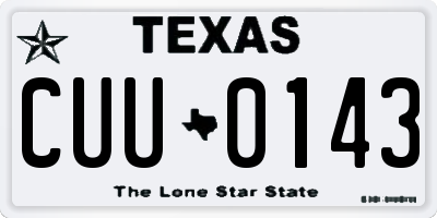 TX license plate CUU0143