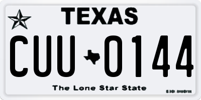TX license plate CUU0144