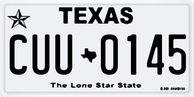 TX license plate CUU0145