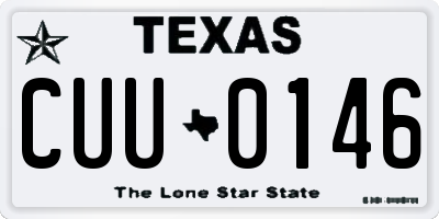 TX license plate CUU0146