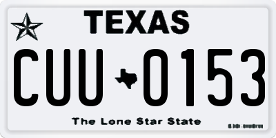 TX license plate CUU0153