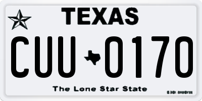 TX license plate CUU0170