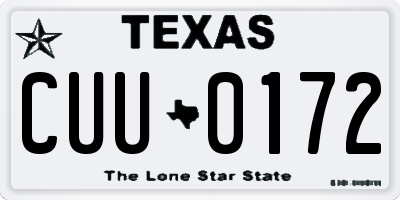TX license plate CUU0172