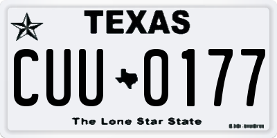 TX license plate CUU0177