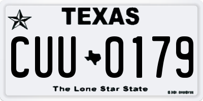 TX license plate CUU0179