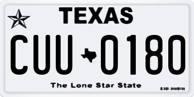 TX license plate CUU0180
