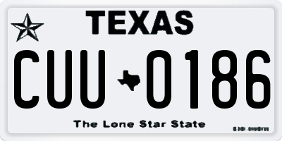 TX license plate CUU0186