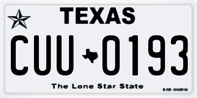 TX license plate CUU0193