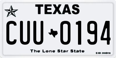 TX license plate CUU0194